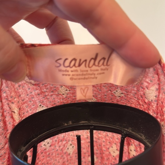 Scandal Italy Ordell Boho Tiered Pink Gold Long Sleeve Dress-Sz L - Picture 7 of 8